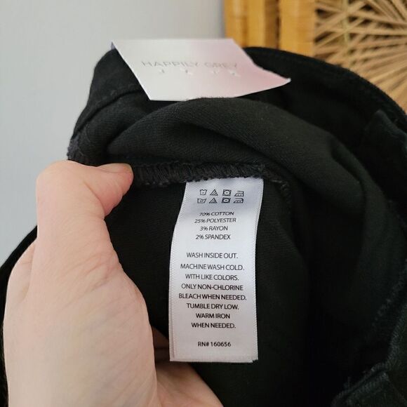 Happily Grey Black Denim/Jean Mini Skirt Front Slit NWT 7/27 - Picture 9 of 11